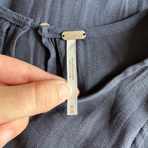 Free People Tank Layers in Love Tunic Top Womens Size M Navy Blue Boho - Picture 2 of 7